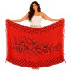 Röd sarong med hibiskusmotiv