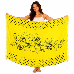 Yellow sarong with hibiscus flowers