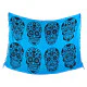 Turquoise Calavera sarong with black skulls
