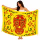 Yellow Calavera sarong with red skull