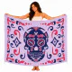 Ljusrosa Calavera-sarong med marinblå dödskalle