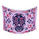 Light Pink Calavera Sarong with Darkblue Skull