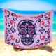 Light Pink Calavera Sarong with Darkblue Skull