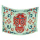 Light Green Calavera Sarong with Red Skull Motif