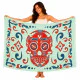Ljusgrön Calavera-sarong med rött dödskallemotiv