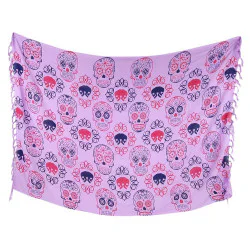 Ljuslila Calavera-sarong med dekorativt mönster