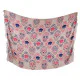 Ljusbeige Calavera-sarong med rosa och marinblå ornament