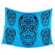 Blue Calavera sarong with large black motifs