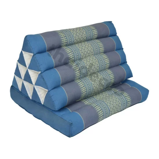 Triangle pillow with one fold out  - Blue/Grey
