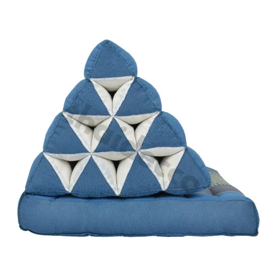 Triangle pillow with one fold out  - Blue/Grey