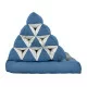 Triangle pillow with one fold out  - Blue/Grey