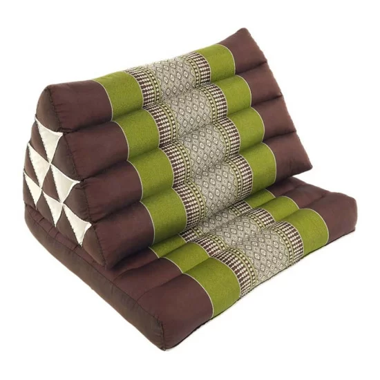 Triangle pillow with one fold out  - Brown/Green