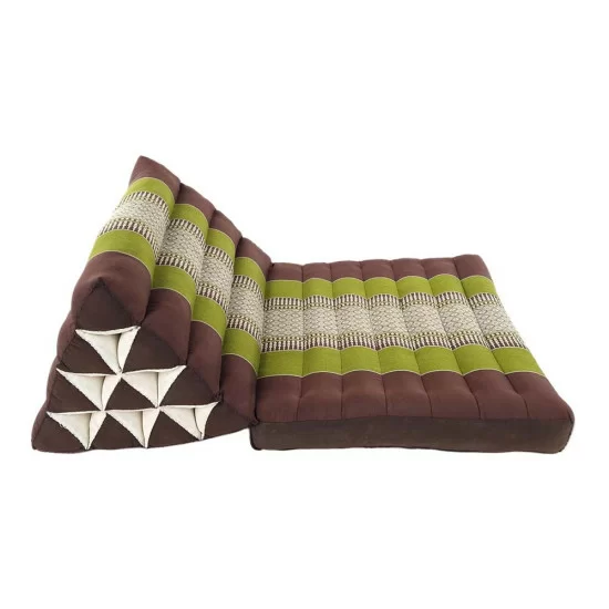 Triangle pillow with one fold out  - Brown/Green
