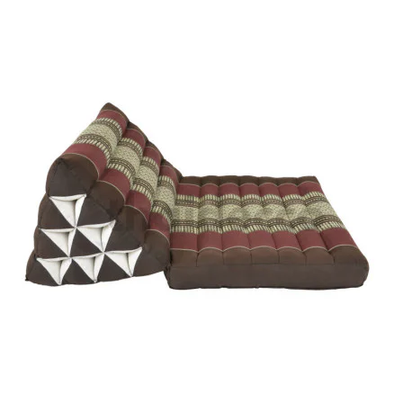 Triangle pillow with one fold out  - Brown/Red