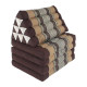 Thai pillow with four fold out mattresses in brown and beige color