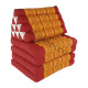 Thai pillow with four fold out mattresses in red and gold color