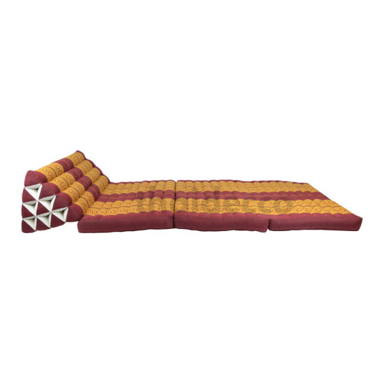Thai pillow Jumbo XXL with three fold out mattresses - Red/Gold