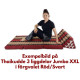 Thai pillow Jumbo XXL with three fold out mattresses - Black/Red