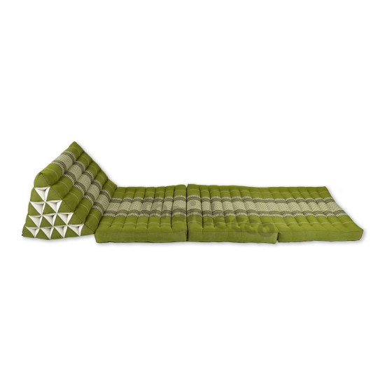Thai pillow XL with three fold out mattresses - Green/White