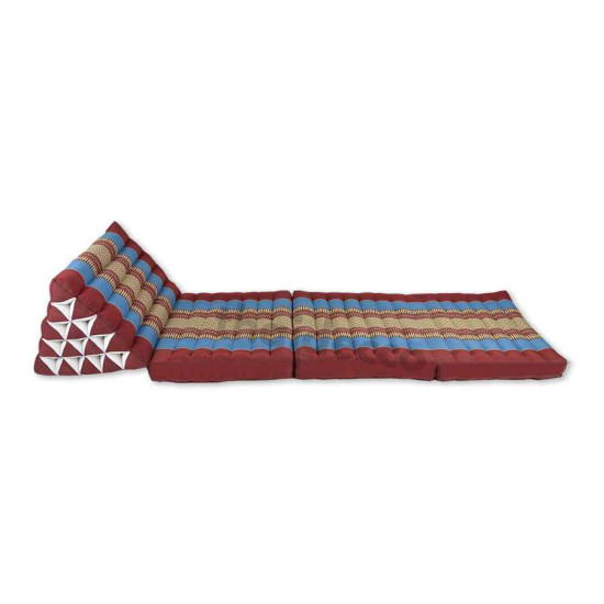 Thai pillow XL with three fold out mattresses - Red/Blue