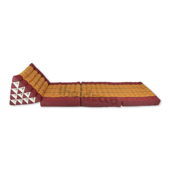 Thai pillow XL with three fold out mattresses - Red/Gold