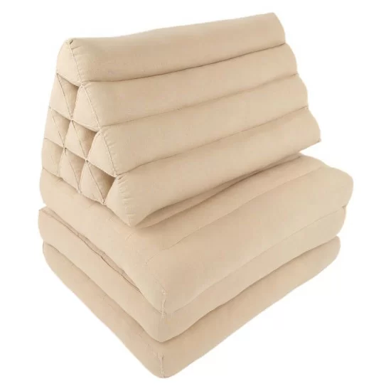 Thai cushion in plain beige color with three fold-out cushions
