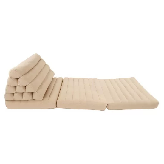 Thai cushion in plain beige color with three fold-out cushions