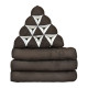 Thai pillow and floor pillow with three fold outs in brown and beige color