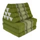 Thai pillow and floor pillow with three fold outs in green and white color