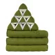 Thai pillow and floor pillow with three fold outs in green and white color