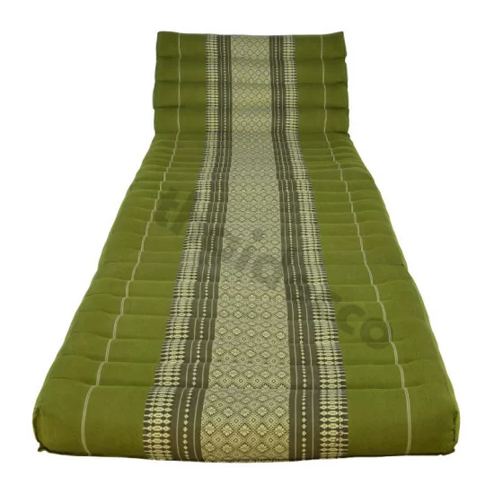 Thai pillow and floor pillow with three fold outs in green and white color