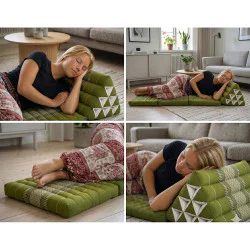 Foldable cushion from Thailand – Brown & Green