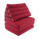 Thai pillow and floor pillow with three fold outs in plain red color