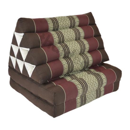 Triangle Pillow with two fold outs - Brown/Red