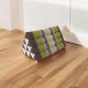 Pyramid pillow brown & green with kapok from Thailand