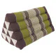 Pyramid pillow brown & green with kapok from Thailand