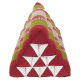 Pyramid pillow red & green with kapok from Thailand
