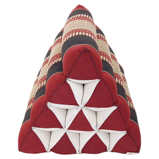 Exotic pyramid pillow in red and black color from Thailand
