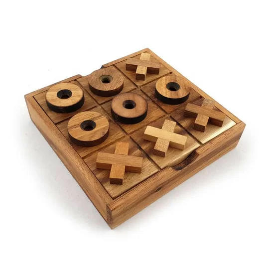 Tre i rad & Luffarschack som är ett handgjort träspel