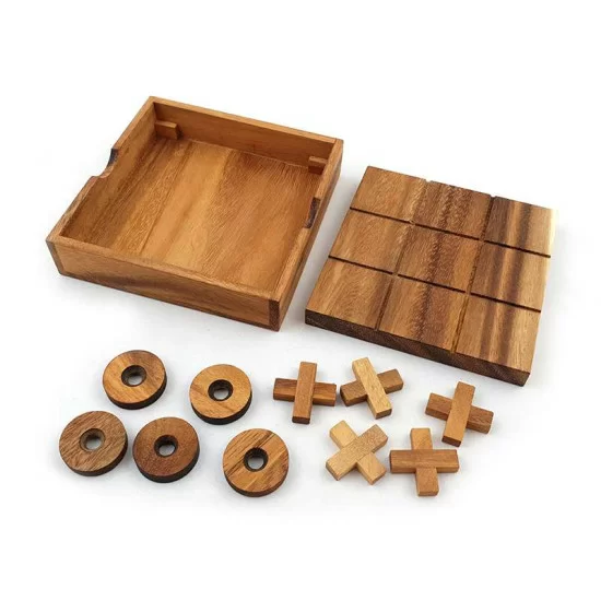 Tre i rad & Luffarschack som är ett handgjort träspel