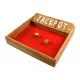 Wooden game Shut The Box Large with dice and red playing surface