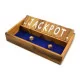 Wooden game Shut The Box with blue playing surface Wooden game Shut The Box with blue playing surface